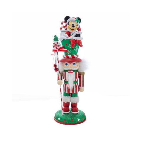 KURTADLER Casse-Noisette Minnie Mouse Figurine de Noël en bois et résine H35,5 cm