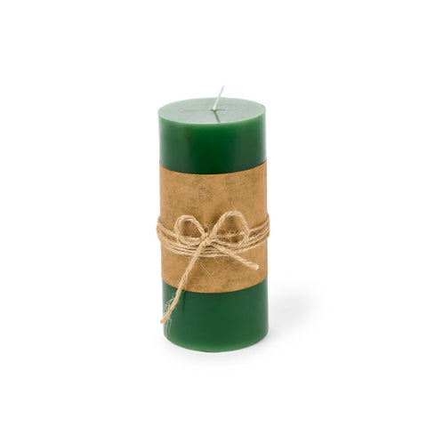 FABRIC CLOUDS Decorative cylindrical candle in pine green wax Ø7x14 cm