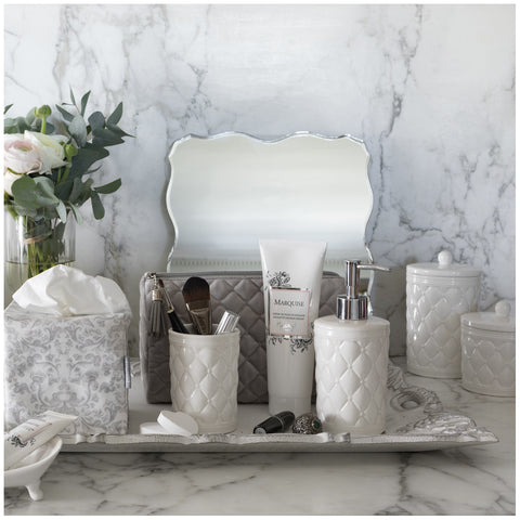 Mathilde M. Distributeur de savon en céramique blanche Boudoir Précieux 5xh19 cm