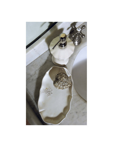 VIRGINIA CASA Dosasapone bagno, dispenser sapone in ceramica made in i –  Angelica Home Stabia