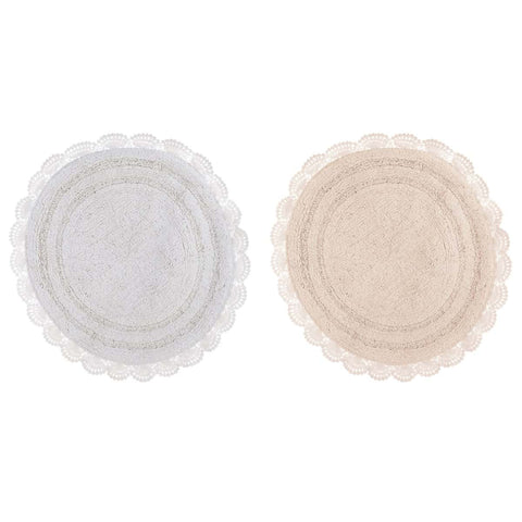 Blanc Mariclò Sponge carpet "Soft Neige" Shabby Chic D55cm 2 variants (1pc)