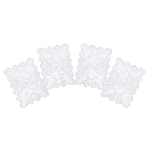 BLANC MARICLO' Set 4 tovagliette rettangolari in pizzo poliestere bianco 33x45cm