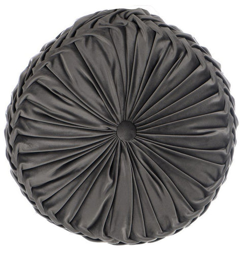 BLANC MARICLO’ Cuscino rotondo VELVET DIVA in velluto grigio Ø42 cm A2608899AT