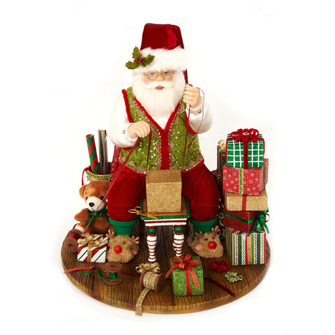 GOODWILL Figurine de Noël Père Noël avec jouets en résine