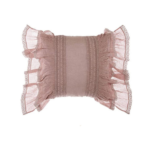 BLANC MARICLO' Decorative cushion with pink frills 45x45 cm a2933399pp