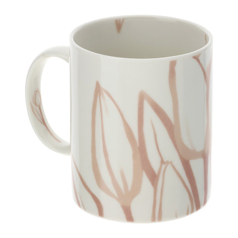 Hervit Porcelain mug with pink tulips "Tulip" D8xH10 cm