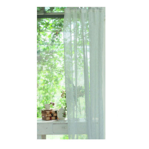 BLANC MARICLO' Set 2 pannelli tenda STRIPY JACQUARD bianco grigio 145x290+10 cm