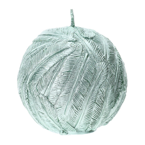 HERVIT Metal sage green sphere candle in gift box favor idea Ø7 cm