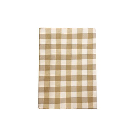 RIZZI DOMINO 12-seater stain-resistant resin-coated tablecloth with beige checks 140x240 cm
