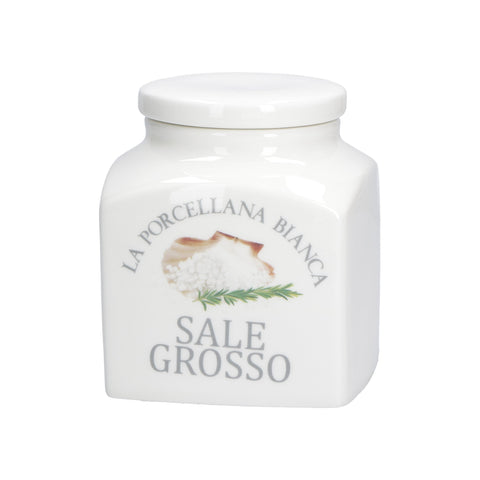LA PORCELLANA BIANCA Porcelain jar for coarse salt H13.5 cm P0126110SG