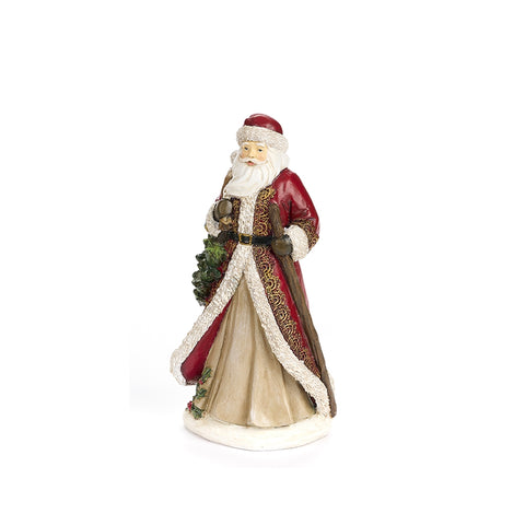 FABRIC CLOUDS Figurine Père Noël en résine rouge 2 variantes 13x10x26 cm