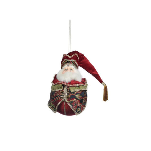 GOODWILL Boule Père Noël Décoration de Noël à suspendre en résine rouge H21 cm
