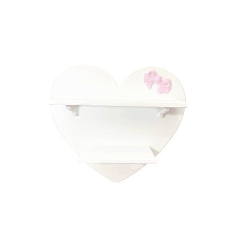 L'ART DI NACCHI Shabby chic heart wooden wall shelf Made in Italy 60x55x18 cm