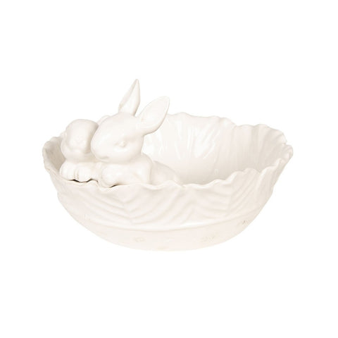 CLAYRE &amp; EEF Centerpiece with white rabbits 30x29x19 cm 6CE1041