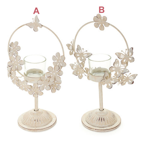 Nuvole di Stoffa Shabby Chic antique metal candle holder 26.5x16x9.8 cm 2 variants (1pc)