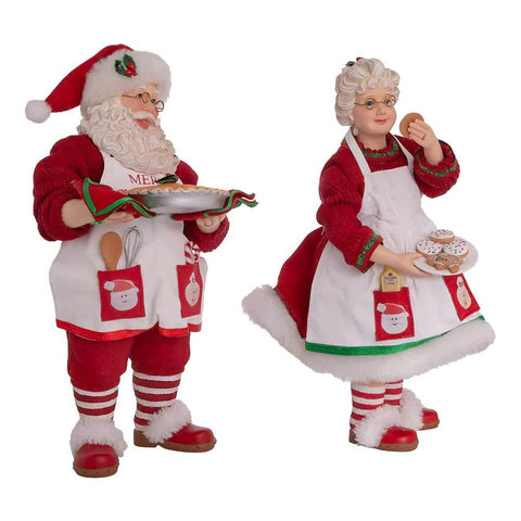 Kurt S. Adler Set of Santa and Mrs. Claus figurines in resin