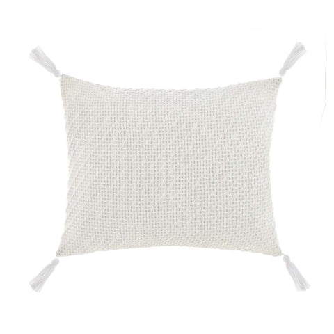Blanc Mariclò Cushion with white tassels "Snowflakes" 60x50 cm