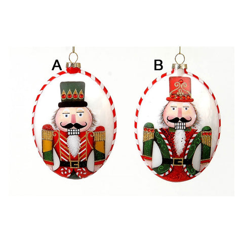 VETUR Christmas ball oval decoration for tree with glass nutcracker H15 cm