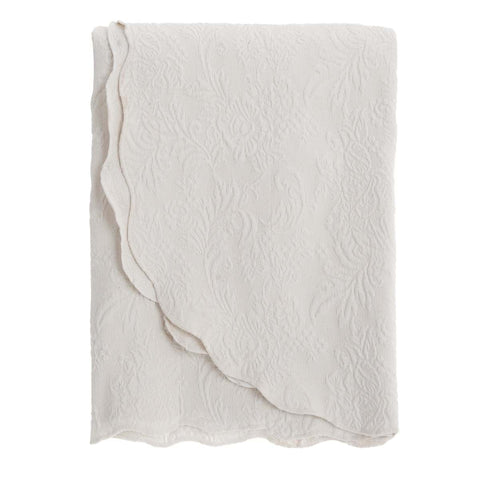BLANC MARICLO' Boutis Double quilt ESMERALDA beige cotton 260x260 cm