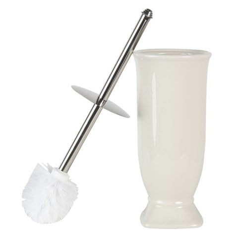 CLAYRE E EEF Toilet brush holder in white ceramic Ø 12*26 cm