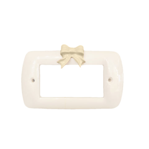 AD REM COLLECTION Decorative wall socket cover plate with ivory bow 10x14
