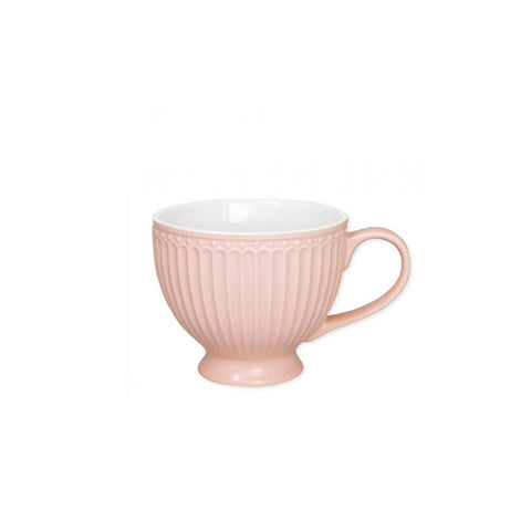 GREENGATE ALICE pale pink porcelain tea cup with handle L 0,4 H 11,5x9,5 cm
