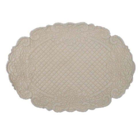 BLANC MARICLO' Set 2 Rope color oval doily placemats 35x50cm A2184699DS