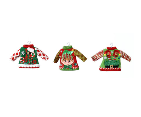 Pulls de décoration de Noël VETUR avec des lutins à accrocher au sapin 3 variantes 15cm
