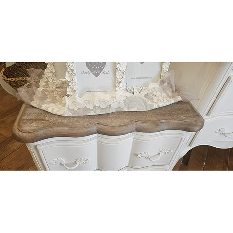 L'ART DI NACCHI Table de chevet avec 2 tiroirs bois blanc 59x39x67 cm 4759/BG