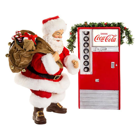Kurt S. Adler Set due pezzi Babbo Natale con distributore Coca cola