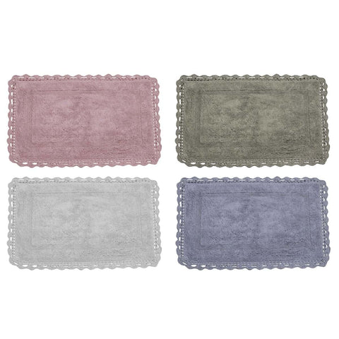 BLANC MARICLO' Rectangular bathroom rug 4 color variants CROCHET LOVERS 55x85