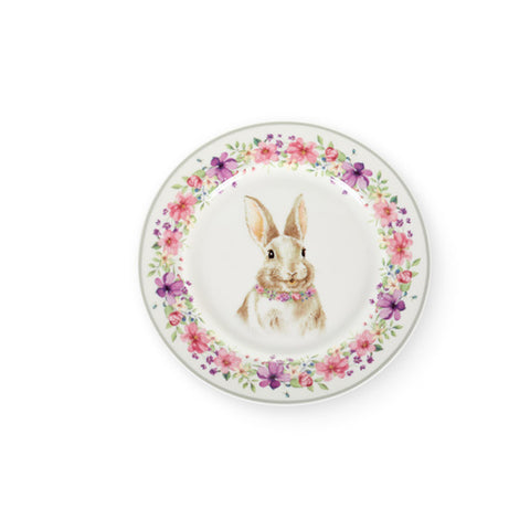 Nuvole di Stoffa Assiette en porcelaine avec lapin "Bunny" 20,3x12,3x1,7 cm