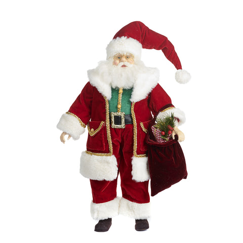 GOODWILL Santa Claus in resin with bag and mistletoe