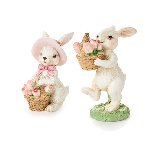 Rabbit Fabric Clouds with resin basket 2 variants (1pc)