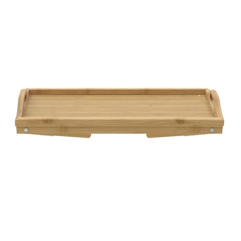 INART Plateau de lit avec pieds pliants table basse en bambou beige 50x30x38cm