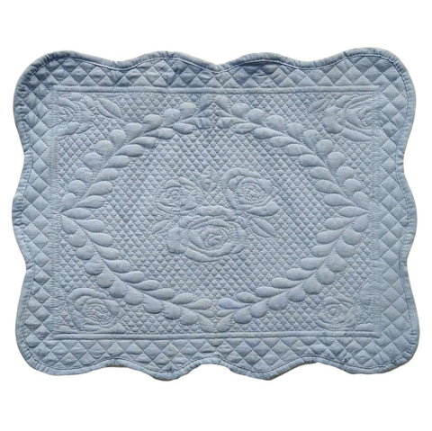 L'ATELIER 17 Rectangular placemats with embroidered rose "LILLE" in microfibre, Shabby Chic 50x40 cm 4 variants