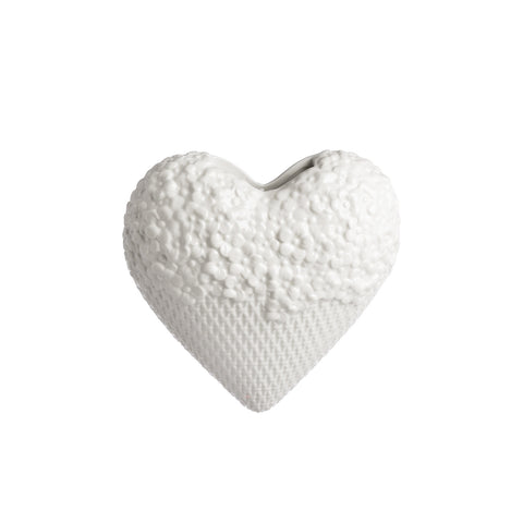 WHITE PORCELAIN White porcelain flower basket heart humidifier 18x18x5cm
