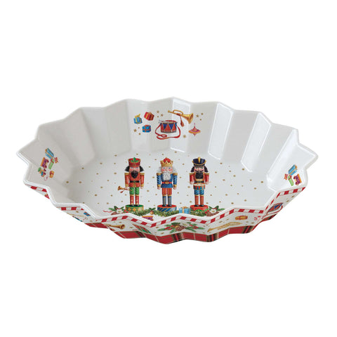 EASY LIFE Assiette ovale en porcelaine en boite couleur rouge VINTAGE casse-noisette 25x17