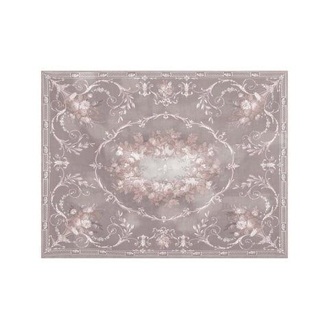 BLANC MARICLO' Non-slip bedroom carpet with pink floral print 100x132 cm
