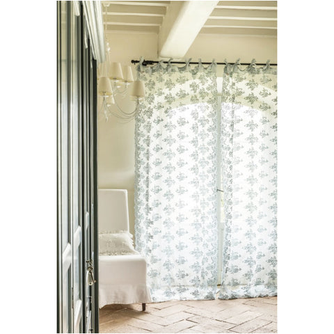 CHEZ MOI White bedroom curtain in lace and Flora cotton