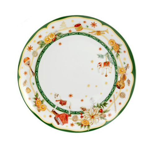 Fade Round porcelain Christmas plate with "Gillian" decorations D30cm