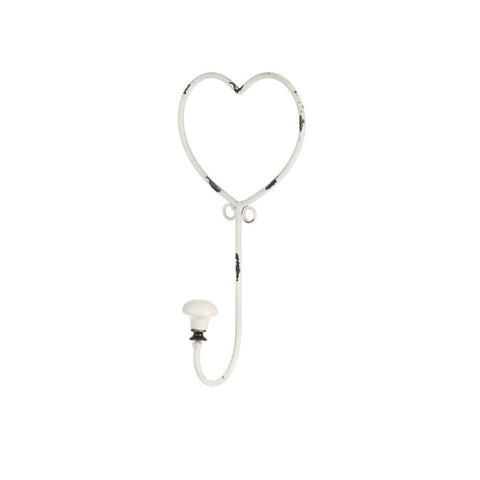FABRIC CLOUDS Cintre Cintre avec 1 crochet avec coeur blanc 24 cm