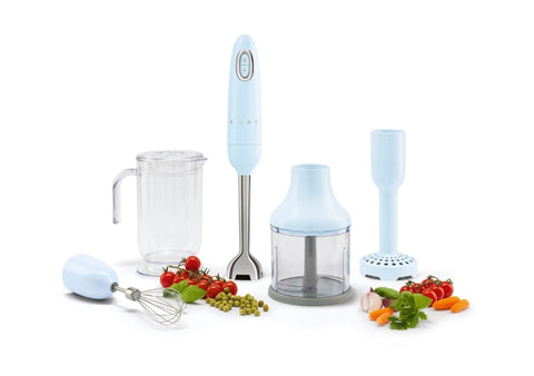 SMEG Hand blender blue stainless steel with accessories 50's Style 700 W