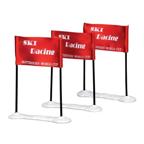 LEMAX Set of 3 Ski Racing Flags cm Build Your Own Village #44805