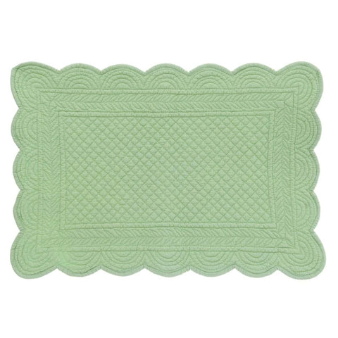 BLANC MARICLO' Set 2 sets de table rectangulaires vert poudré 35x50cm