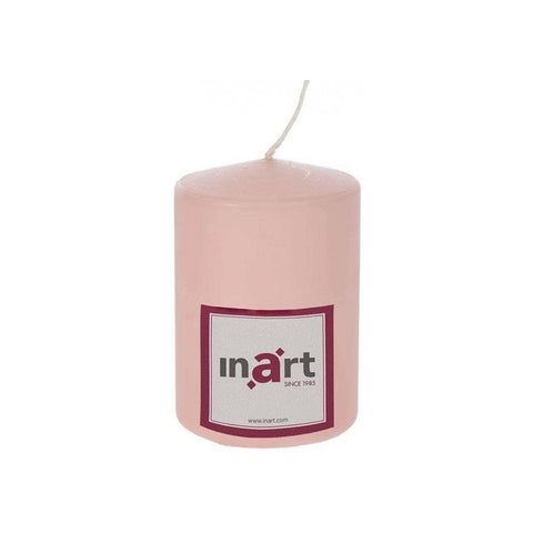 INART Salmon pink paraffin scented candle Ø7 H10 cm 3-80-474-0079