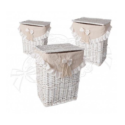 CUDDLES AT HOME Wicker laundry basket with "Jolie" bow 3 variants (1pc)