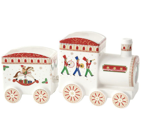 EASY LIFE Porcelain aperitif set in the shape of a red and white train 25.5x8cm