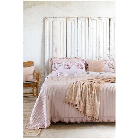 Blanc Mariclò Spring double quilt with Shabby "Lace" decoration 260x260 cm