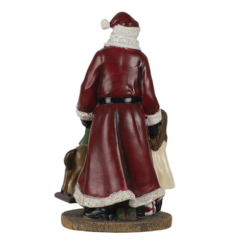 CLAYRE E EEF Figurine de Noël Père Noël avec enfants en polyrésine 12x10x20 cm